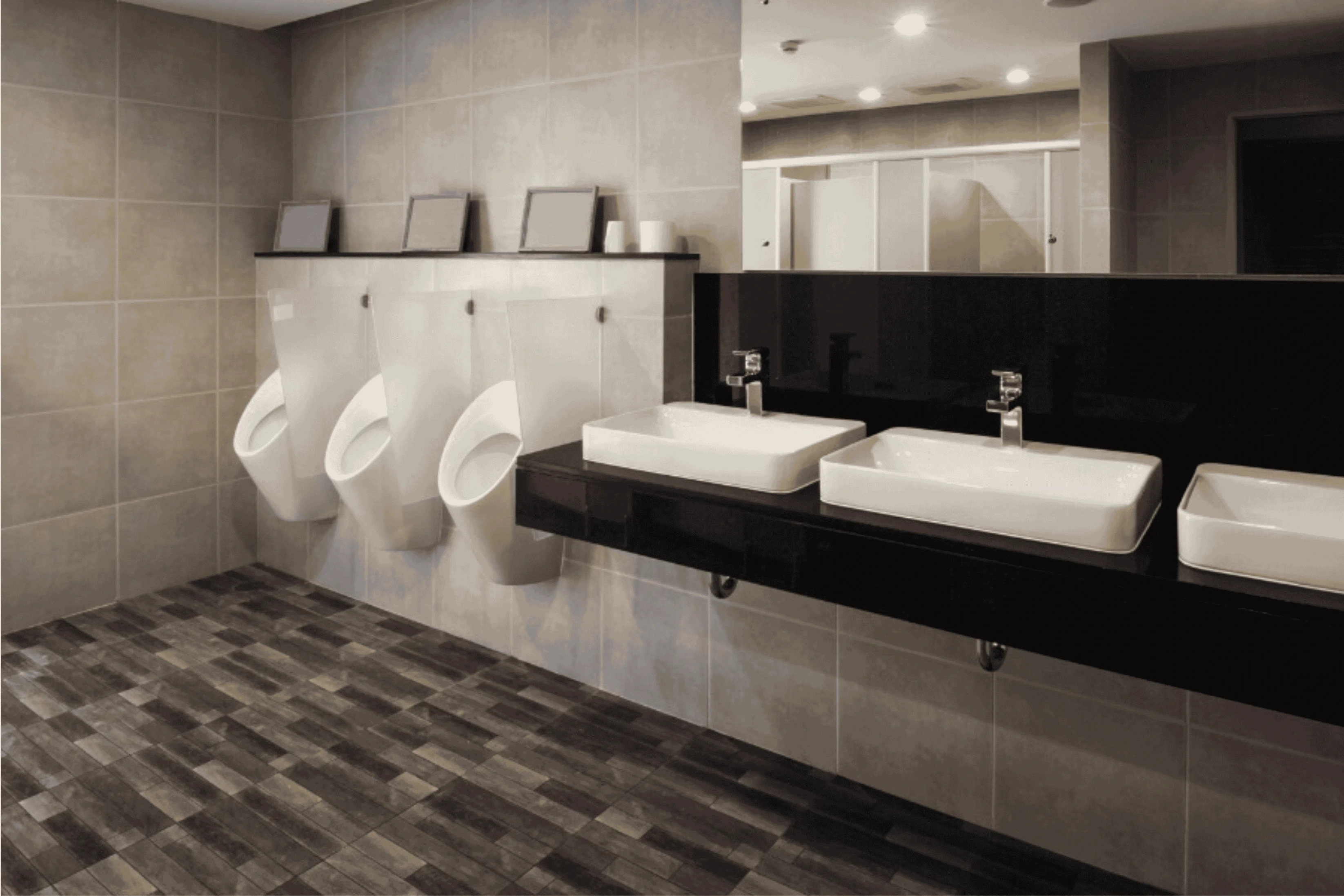 Stylish Commercial Bathroom Wooden Flooring